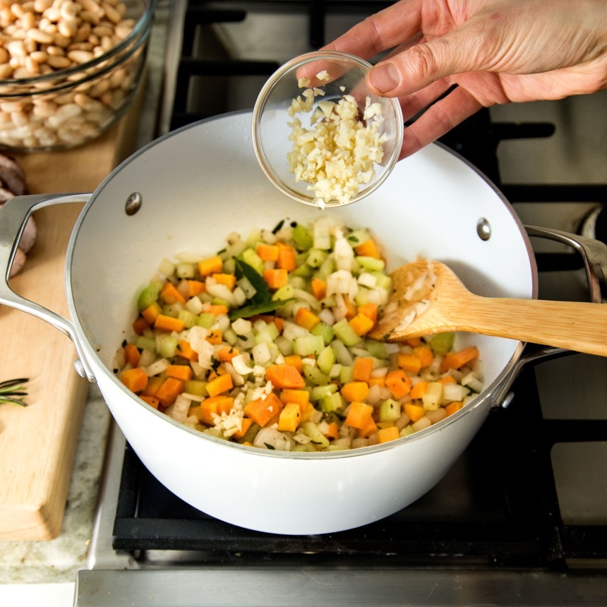 add the garlic simmer