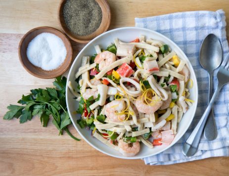 Chilled Seafood Pasta Salad With Italian Dressing