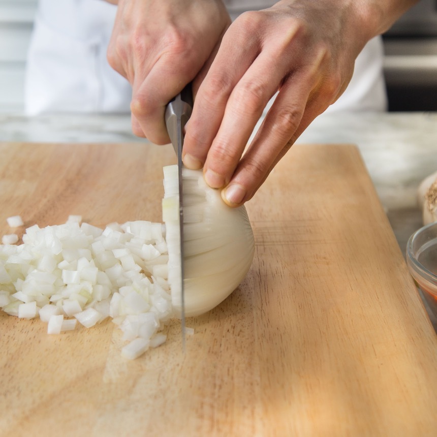 chopping onion