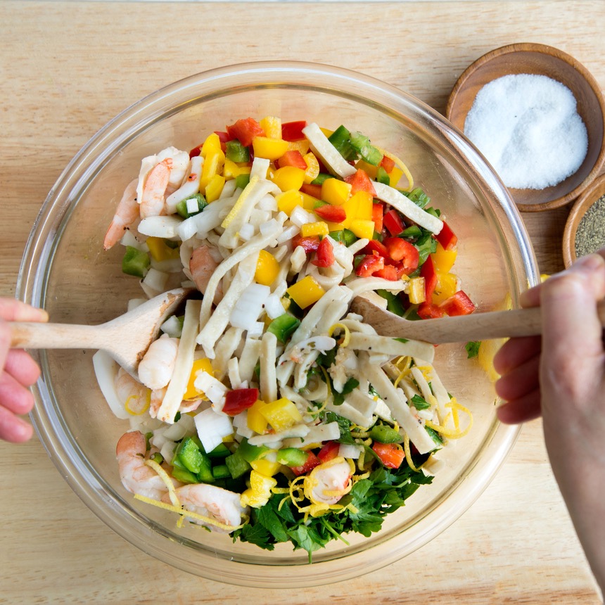combine seafood noodles bowl