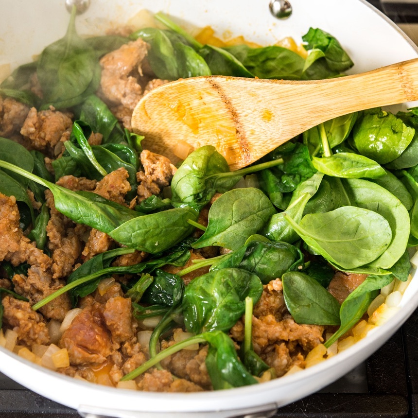 cook sausage and onions