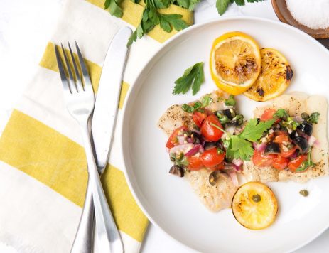 Mediterranean Baked Fish With Tomatoes, Olives, Capers