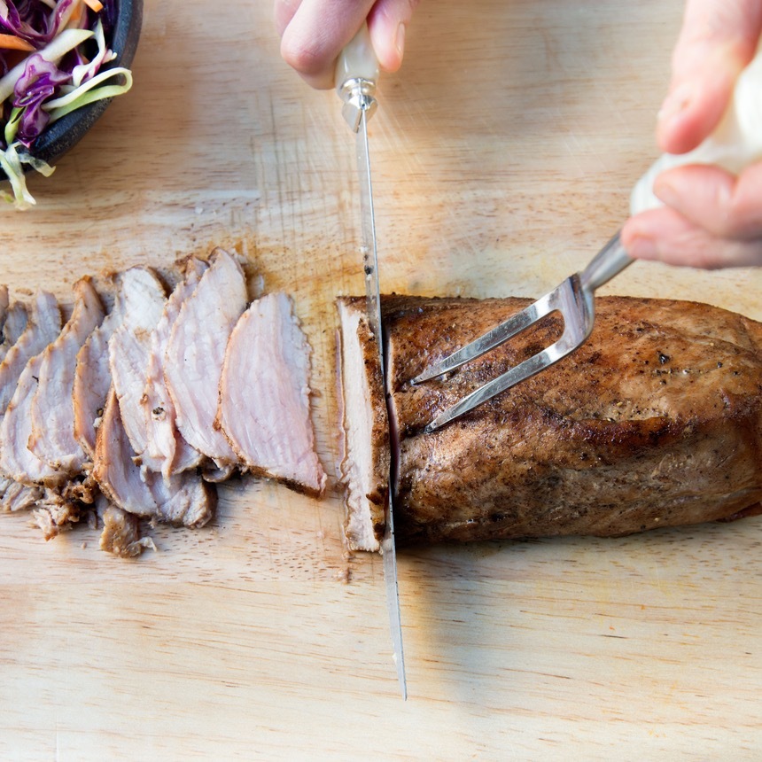slice the pork
