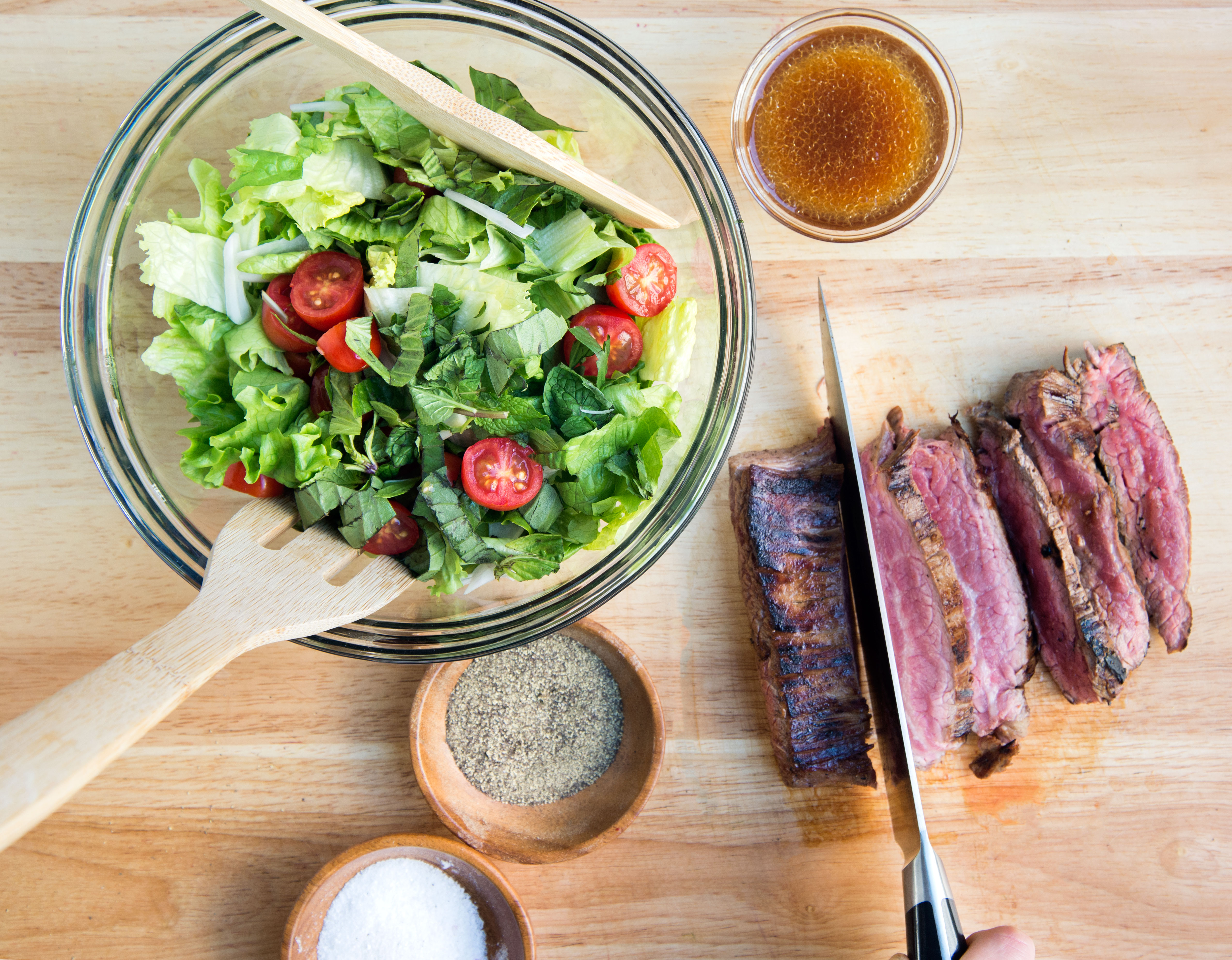slicing beef