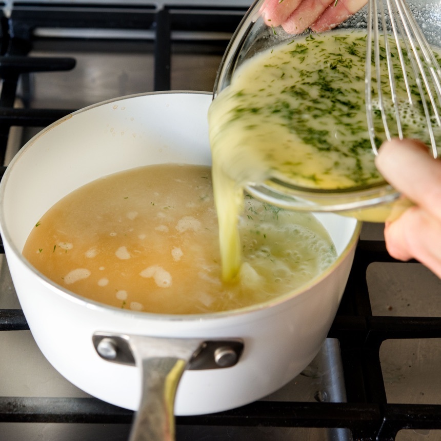 add egg lemon mixture