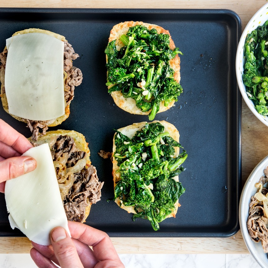 bake the cheesesteaks