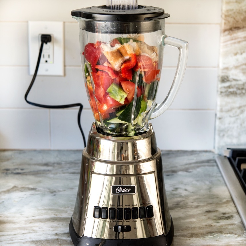 blend the bread veggies