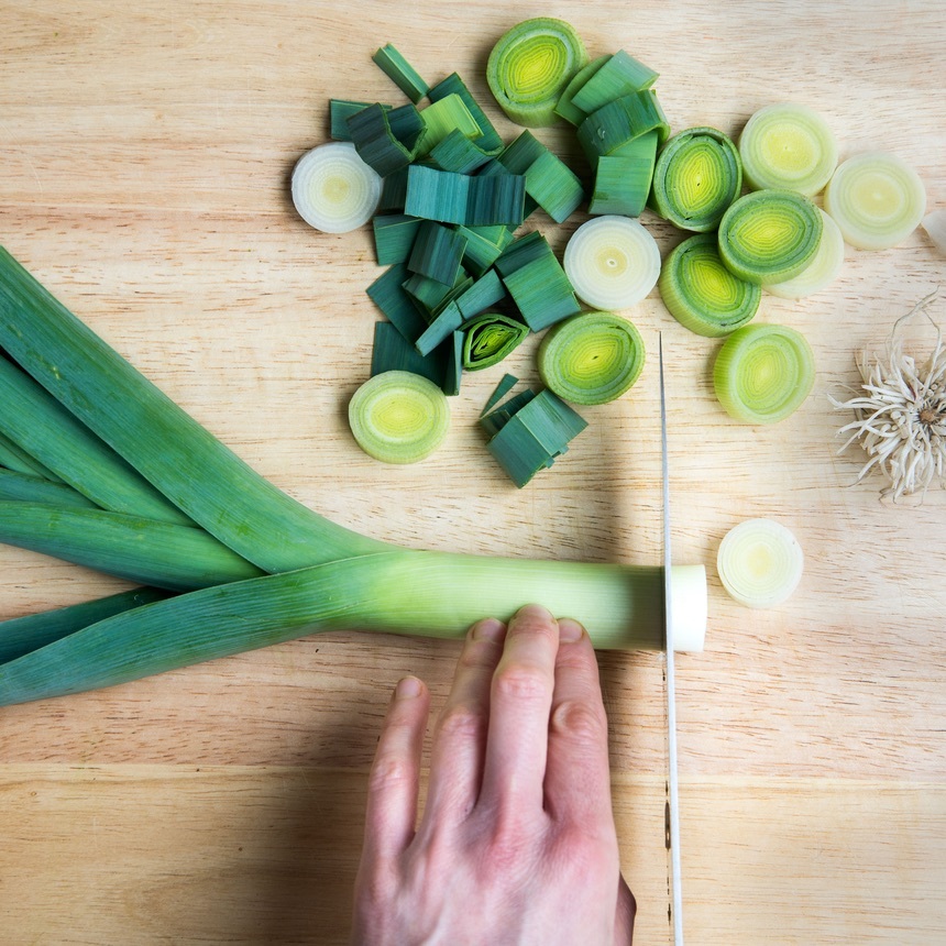 chop the leeks