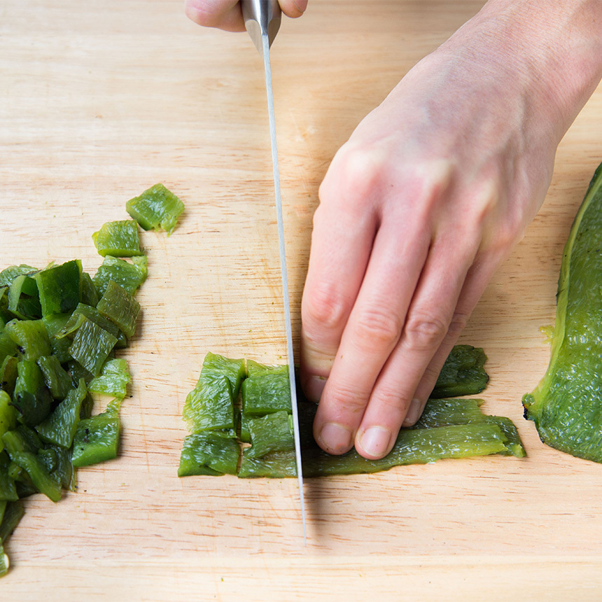 chop the peppers