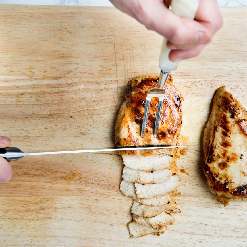 cook and slice chicken
