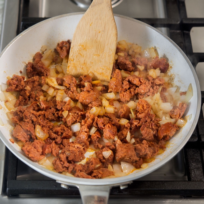cook the chorizo