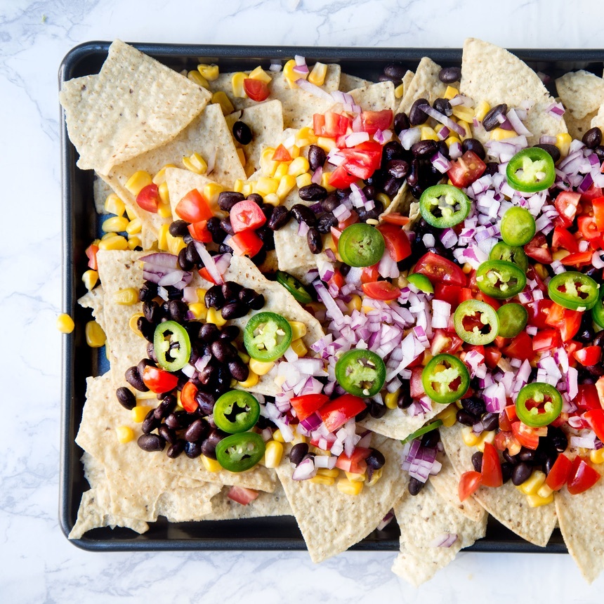 top with corn