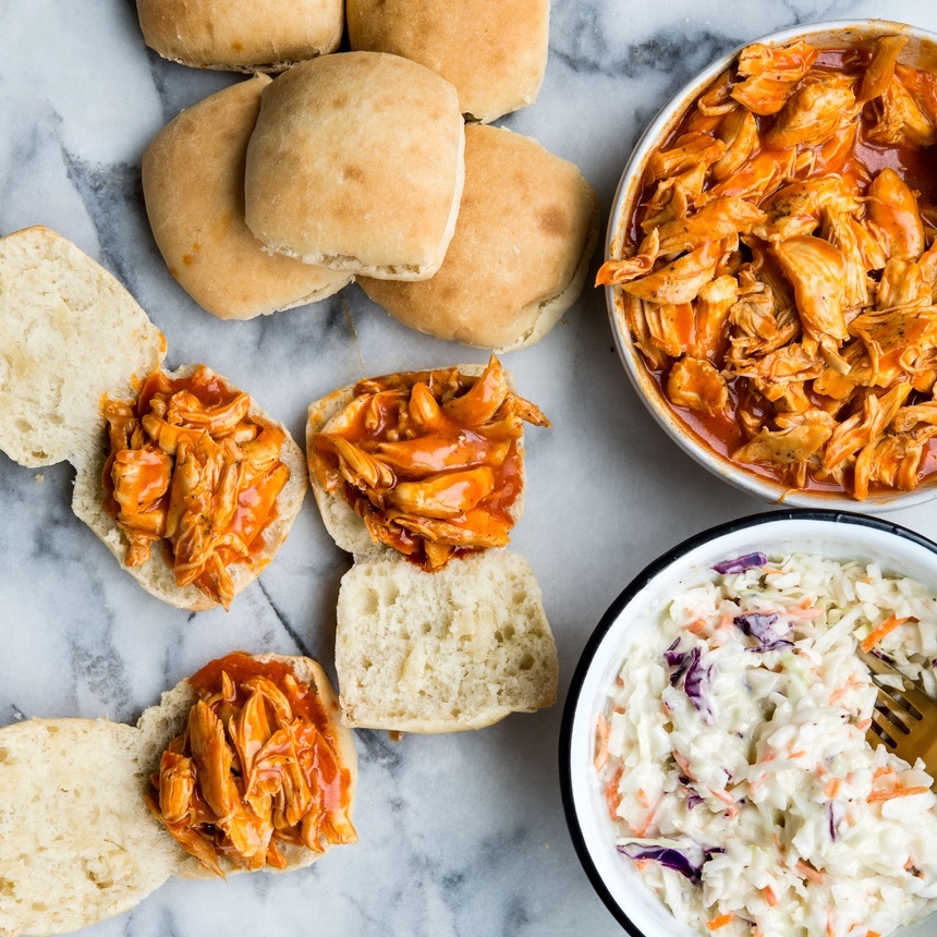 place chicken on rolls