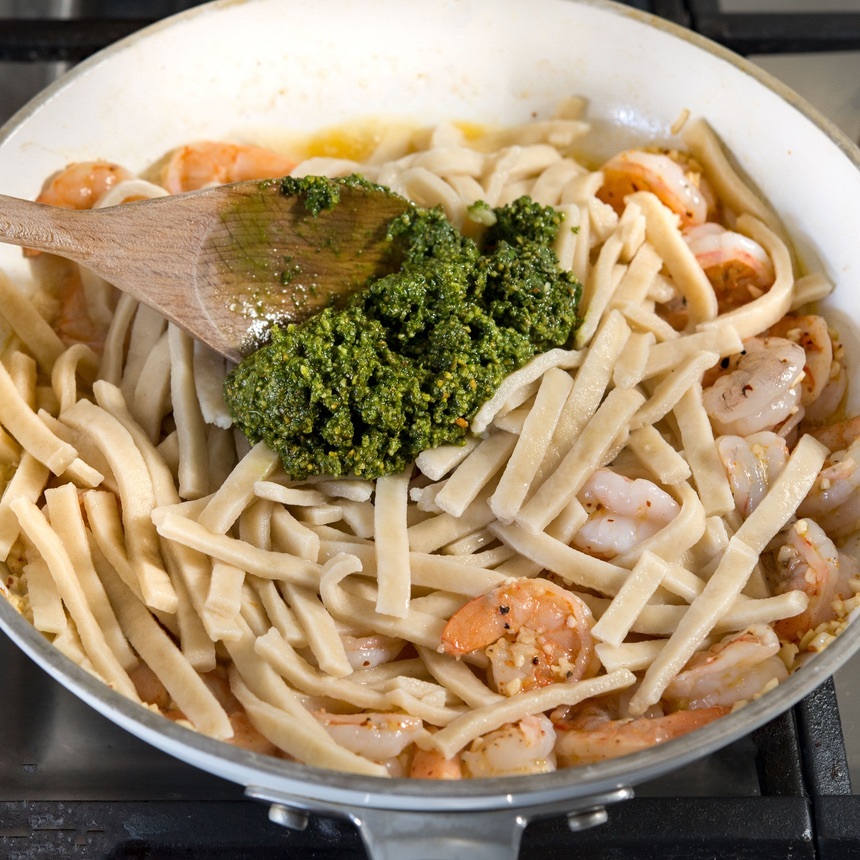 add the pesto