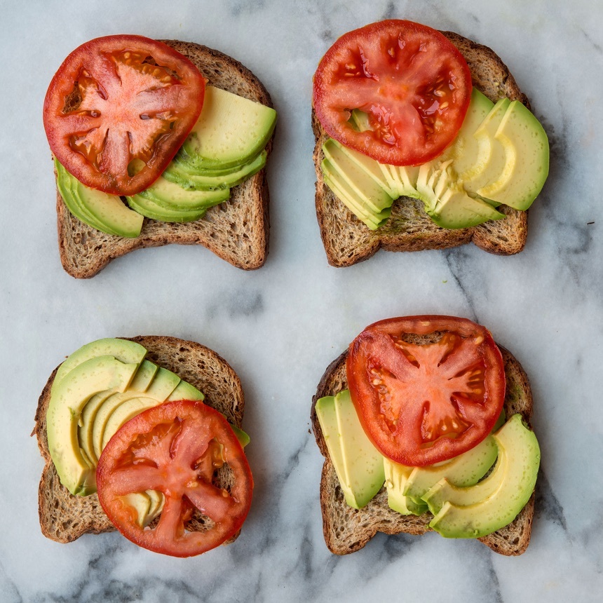 arrange tomato on bread