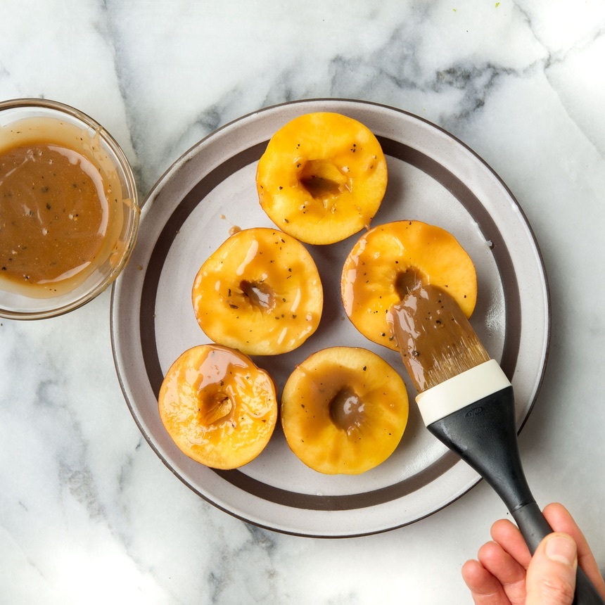 brush the peaches