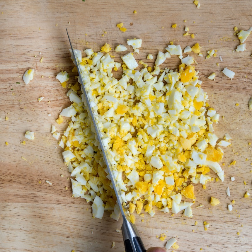 chop the eggs