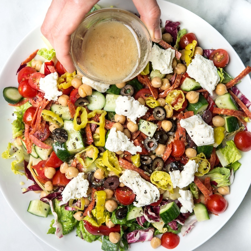 drizzle dressing on top