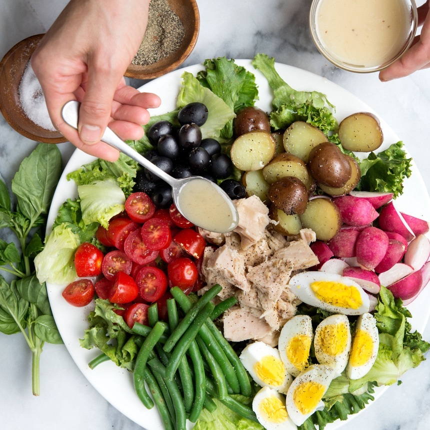drizzle the dressing