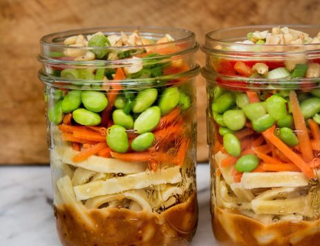 Asian Noodle Salad in Mason Jars