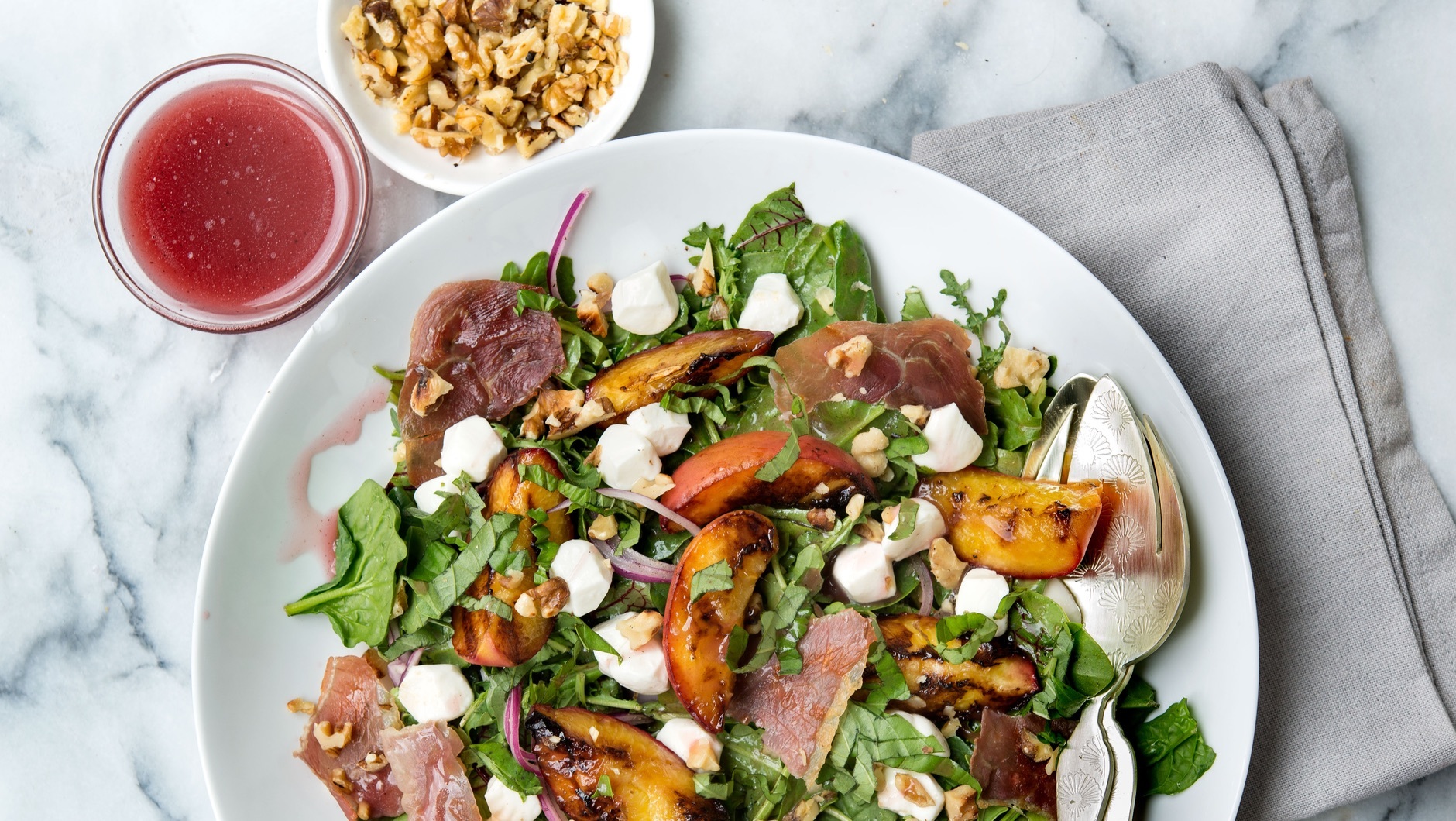 main peach mozzarella salad