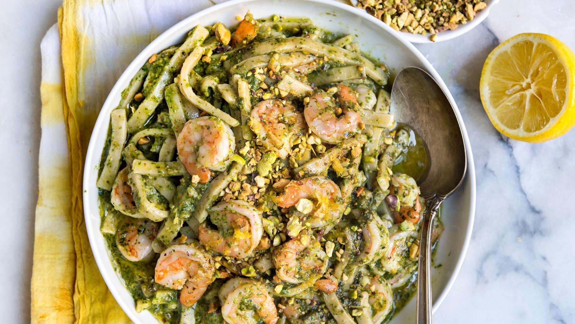 Shrimp With Pistachio Pesto Pasta Recipe - What's for Dinner?