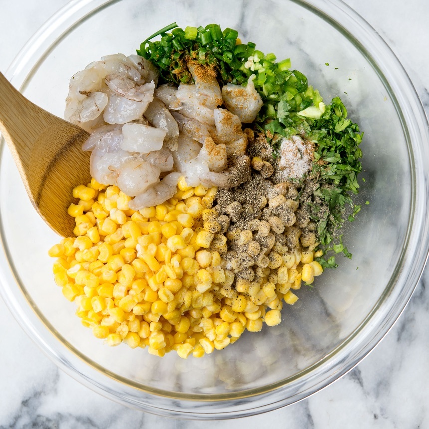 mix corn and shrimp