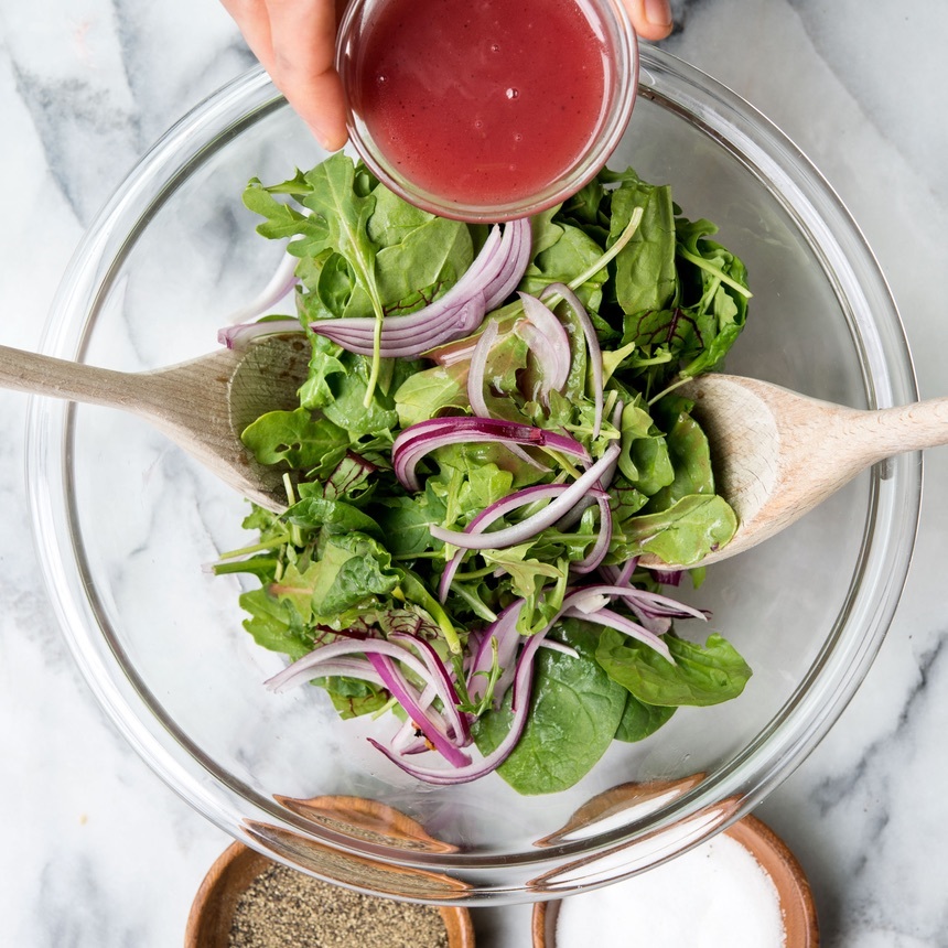 place lettuce in bowl