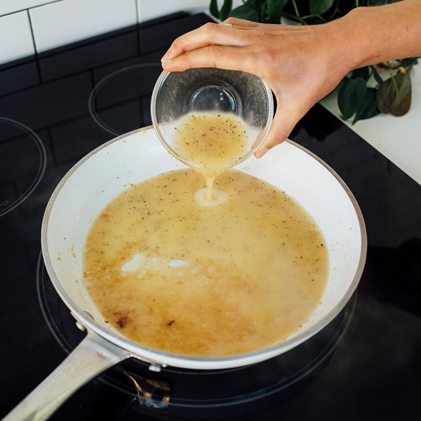 step 4 add white wine