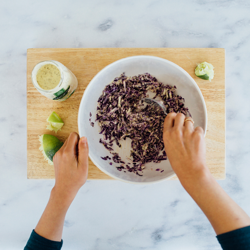 step1 making slaw for tostada