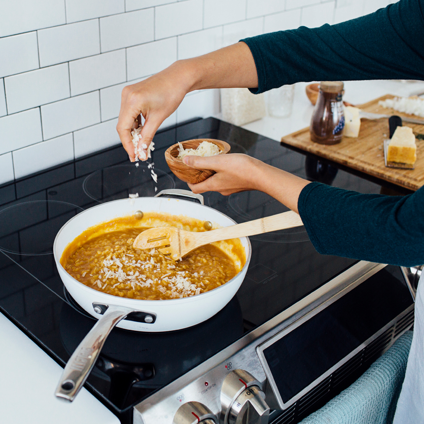 step4 add cheese to butternut squash risotto