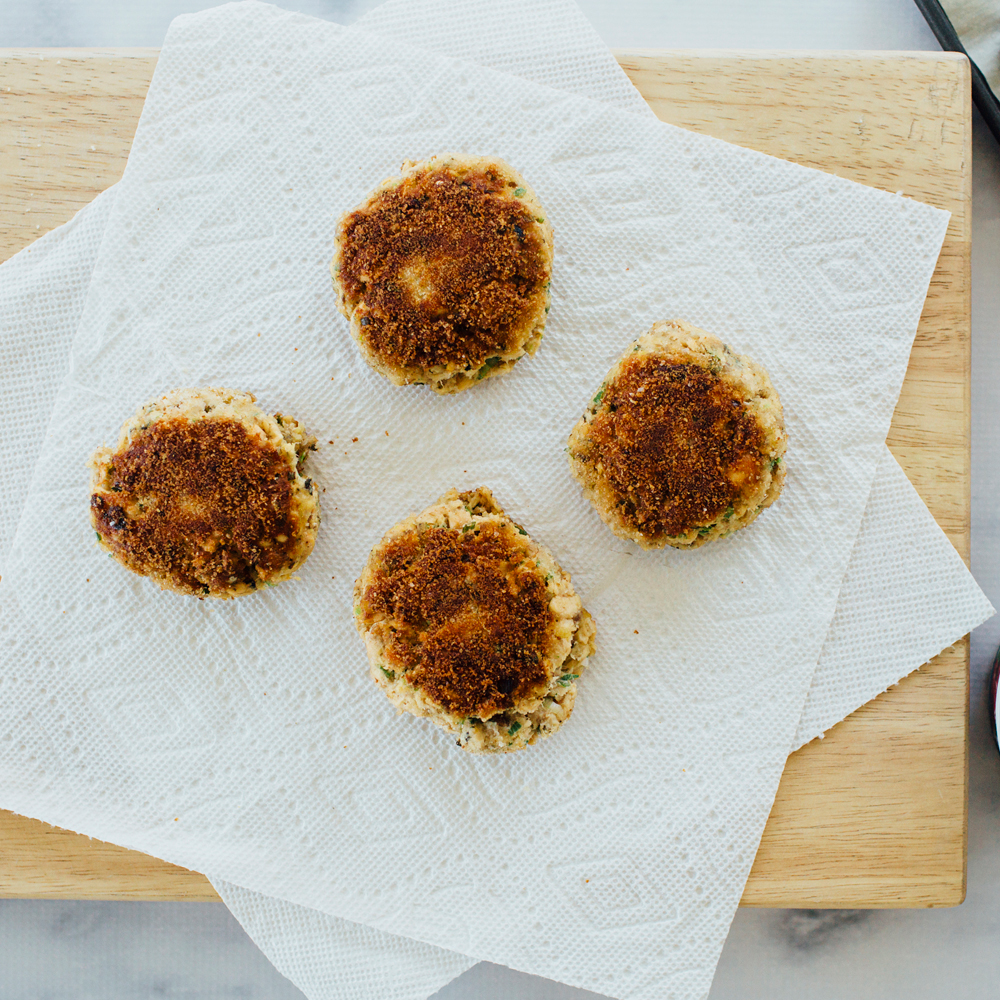step5 pan fry salmon cake patties