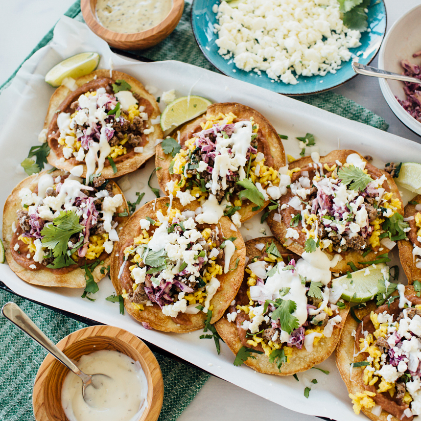 step6 add beef tostada toppings