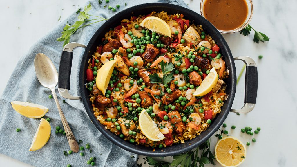 Chicken Chorizo And Shrimp Paella Recipe Whats For Dinner