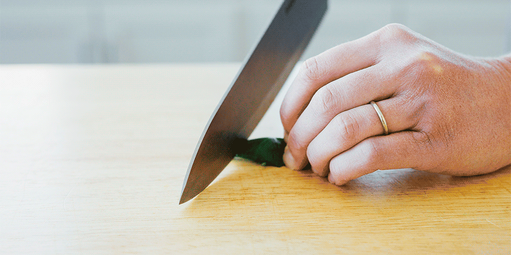 Chiffonade - Chef’s or paring knife