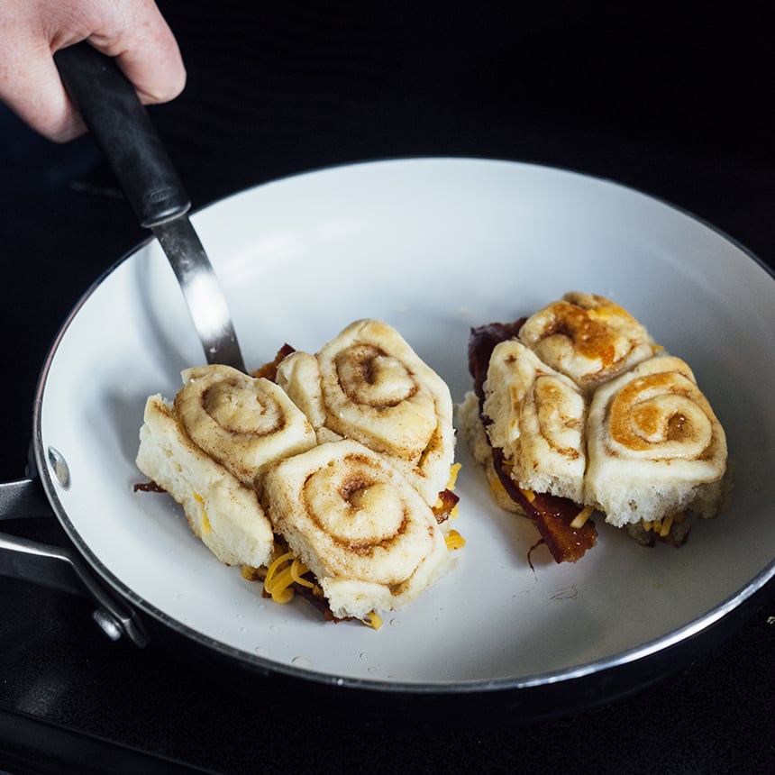 Cheddar Bacon Cinnamon Roll Grilled Cheese Step4