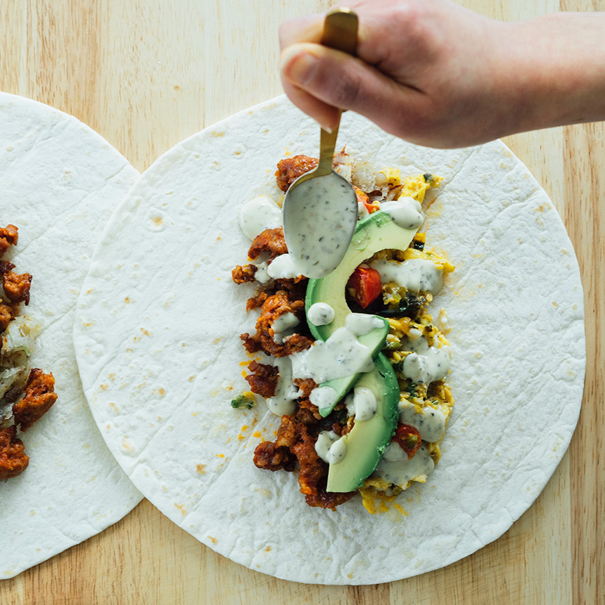 Chorizo Breakfast Burrito Step4