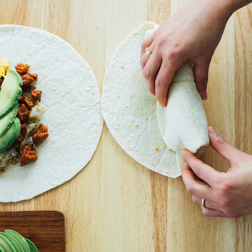Chorizo Breakfast Burrito Step5