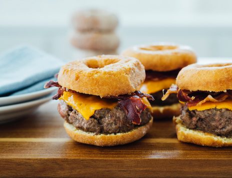Donut Burger with Cheddar & Bacon