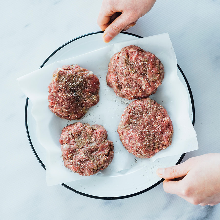 Donut Burger with Cheddar  Bacon Step2