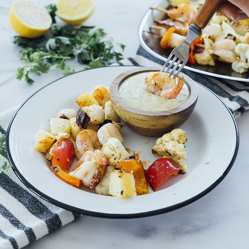 Seafood Cauliflower Pineapple Skewers Step5