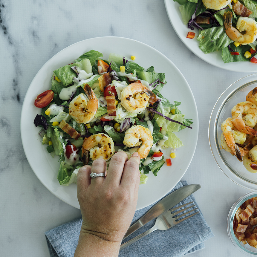 Grilled Shrimp Bacon Ranch Salad step5