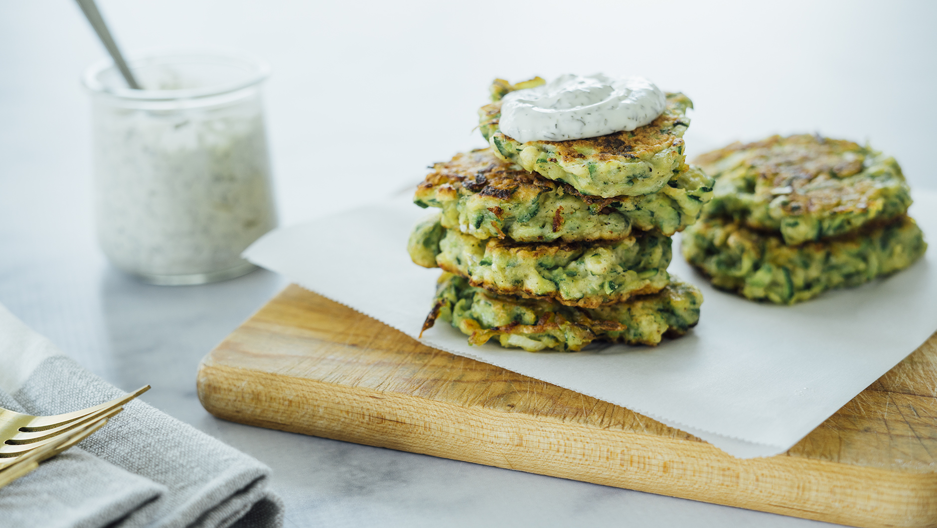 Zucchini Fritters Hero