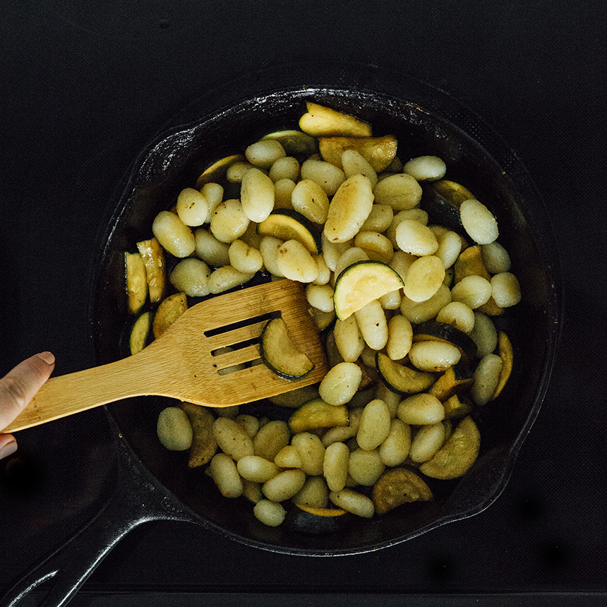 Gnocchi with Balsamic Zucchini and Poached Egg Step3