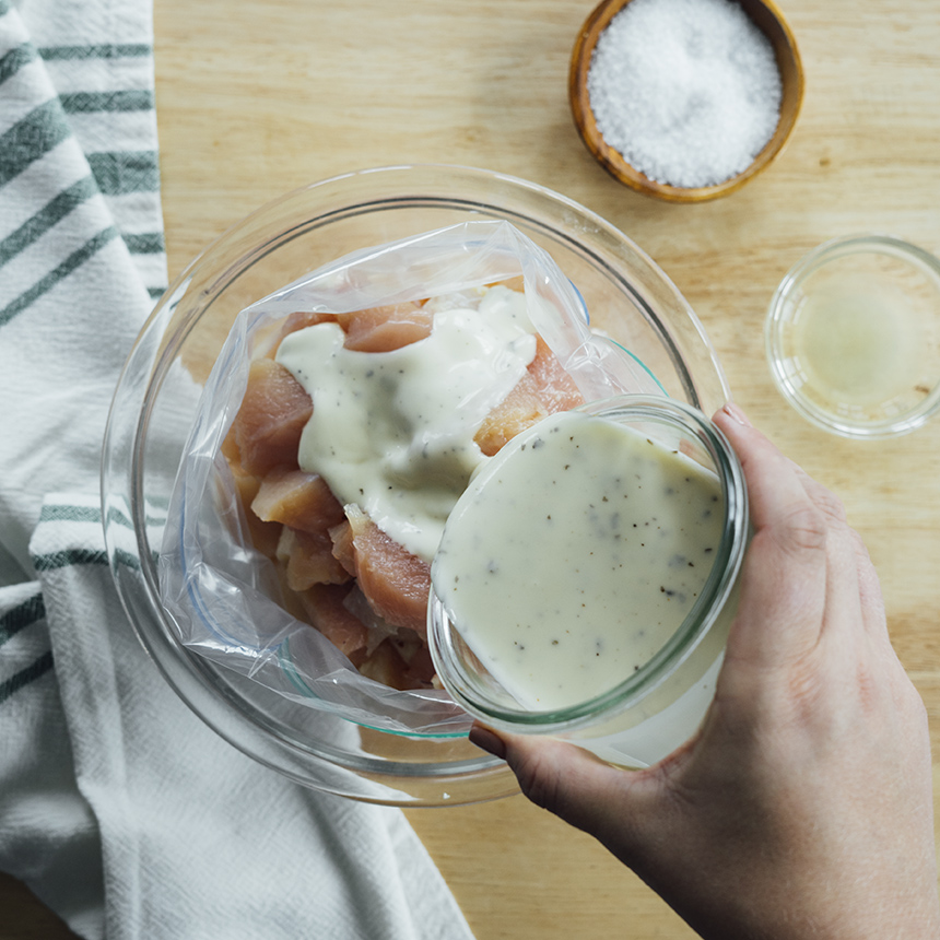 Sheet Pan Buttermilk Ranch Chicken Veggies Step1