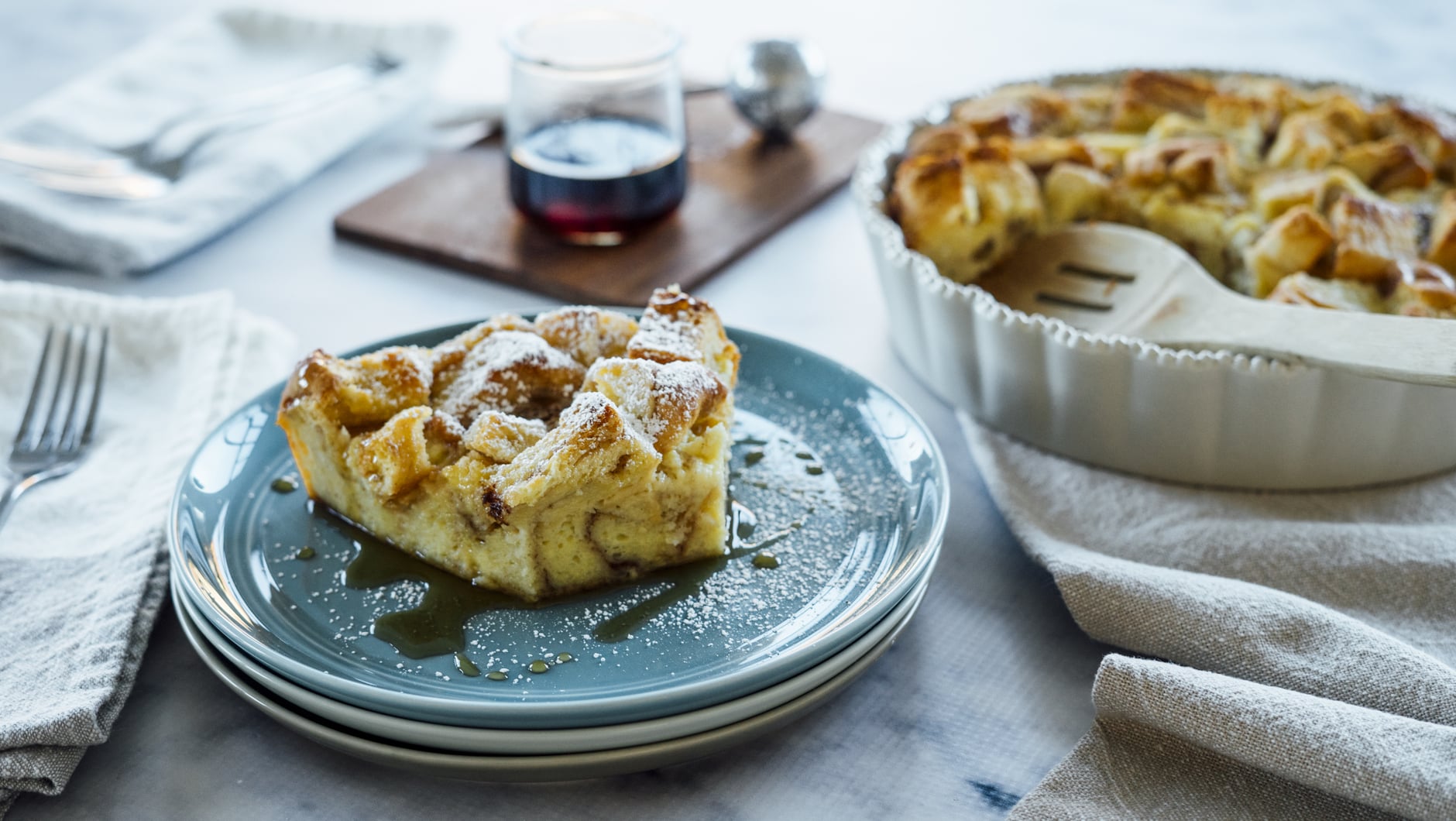 French Toast Casserole with Egg Nog Hero