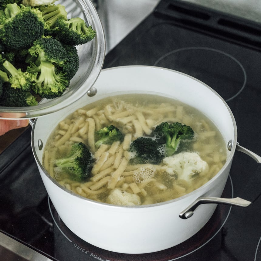 Cauliflower Alfredo with Broccoli Step 1