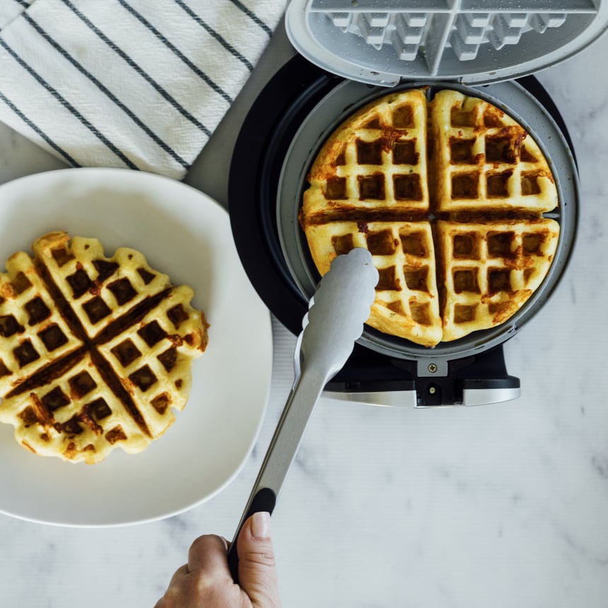 Cheddar Cornbread Waffles with Ranch Bacon Step 4