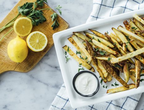 Oven-Baked French Fries with Aioli Dip