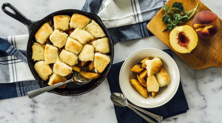 Peach Basil Cobbler Hero